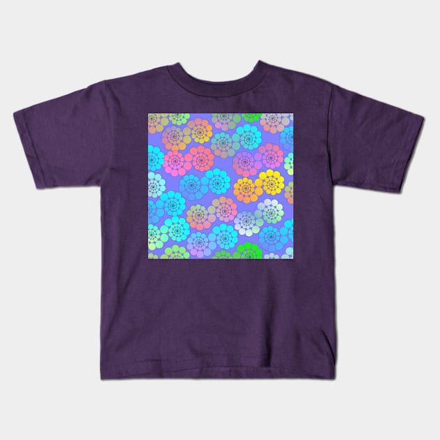 Graphic Spiraling Circles on Lavender Kids T-Shirt by ArtticArlo